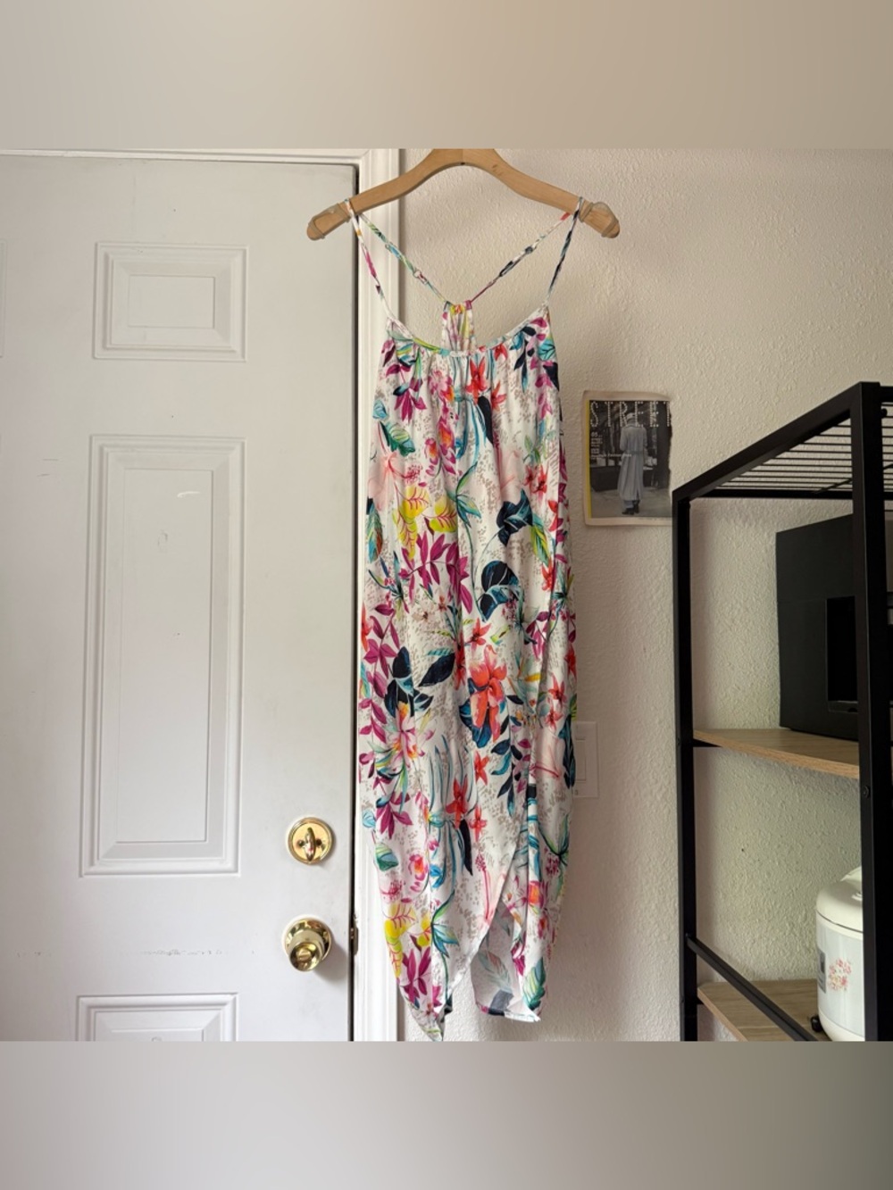 MYNAH white multicolor‎ floral beach sleeveless cover up tulip midi dress
